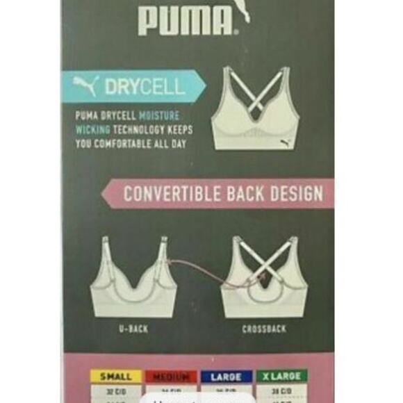 *Puma Women's Seamless Sports Bra - 2 Pack Black/Grey - No Boxes - SMALL - Picture 4 of 7